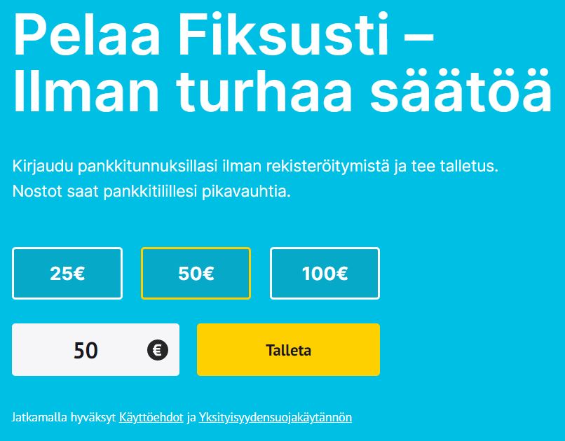 Anna sopiva summa ja valitse pankkisi